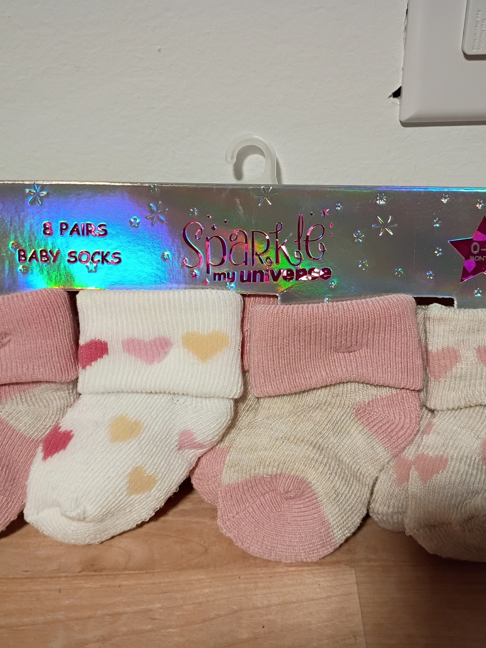 Baby Socks - Pink & White Heart Pack